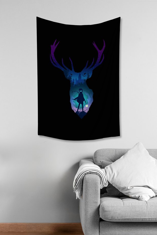Harry Potter Patronus Silhouette Patterned Wall Cloth Wall Tapestry Suede Textured Fabric
