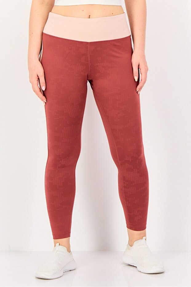 Women Tight Fit Training Leggings, Rust Brown