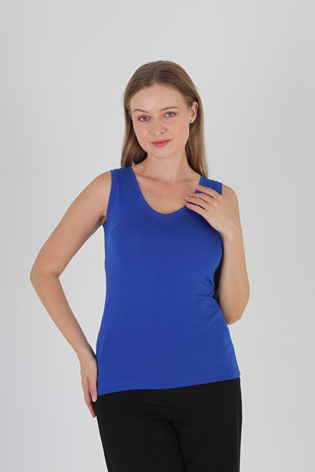 V-Necklace Strap Top/Tank Top - 4