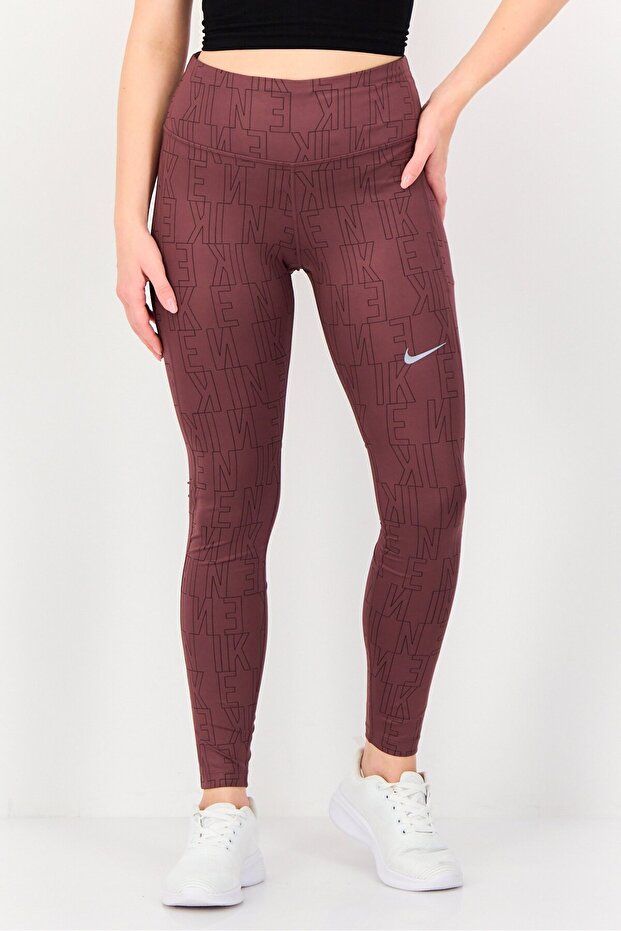 Women Tight Fit Running Full Length Leggings, Maroon