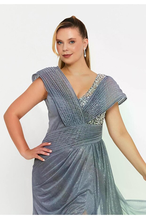 6133SIM İŞLEMELİ SİM TÜL ELBİSE - 4