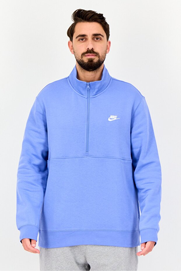 Men Sportswear Fit Long Sleeve Outdoor Sweatshirt, Blue