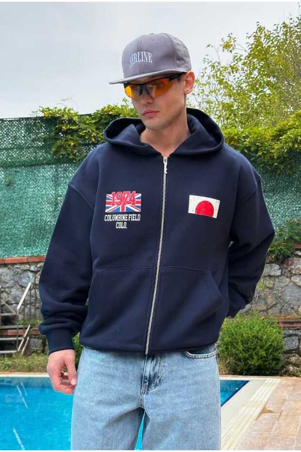 Premium War Baskılı Oversize Zip - 7