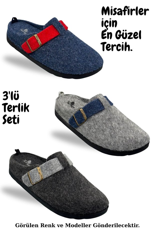 Women's House Slippers – Set of 3 Poly Sole Lightweight Sole Warm House Slippers