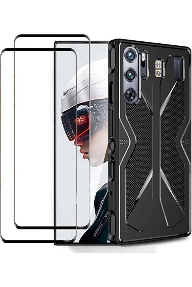 [1+2 Pcs] Compatible with ZTE Nubia Red Magic 9 Pro Case & Tempered Glass Screen Protector (