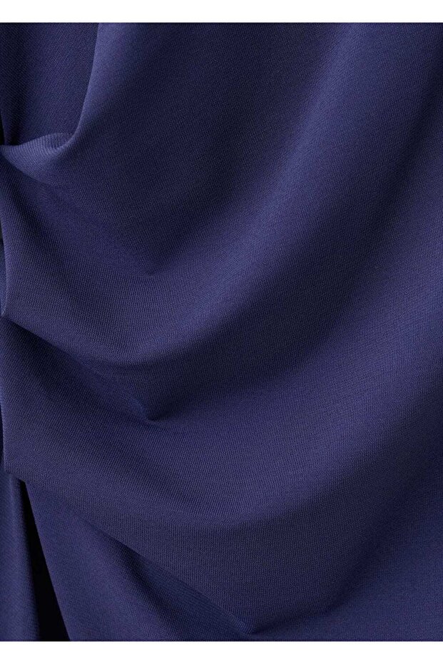 Sırtı açık drape elbise - 6