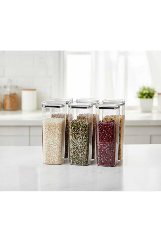Long Square Airtight Food Storage Container 6 Pieces 3100 ml