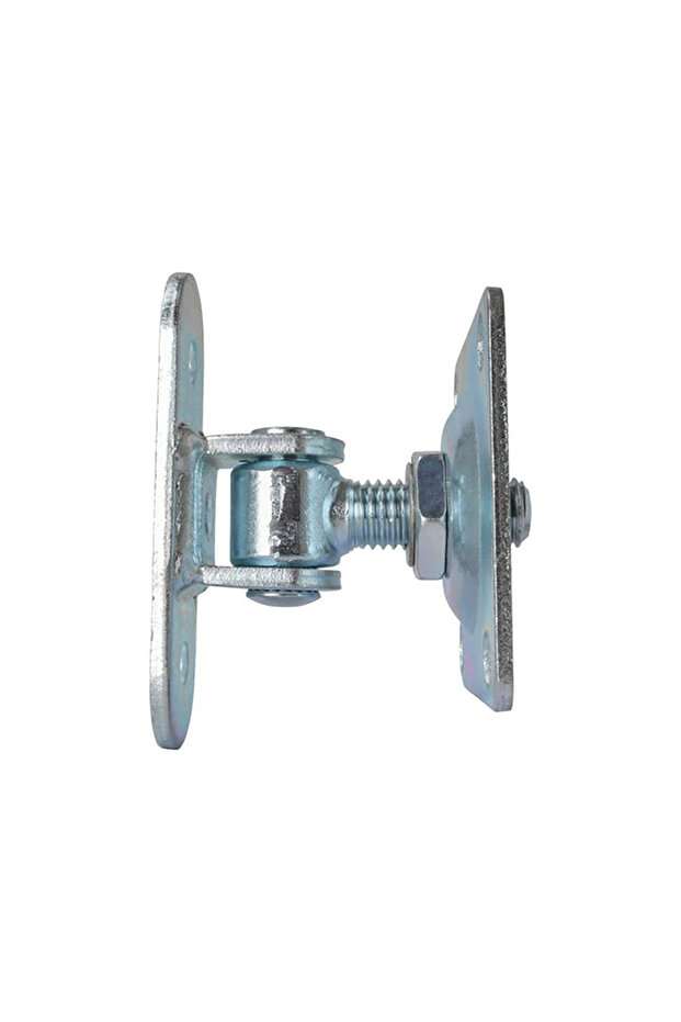 Gate hinge, seamless, adjustable, M12, galvanized, with 2 fixing plates - 5