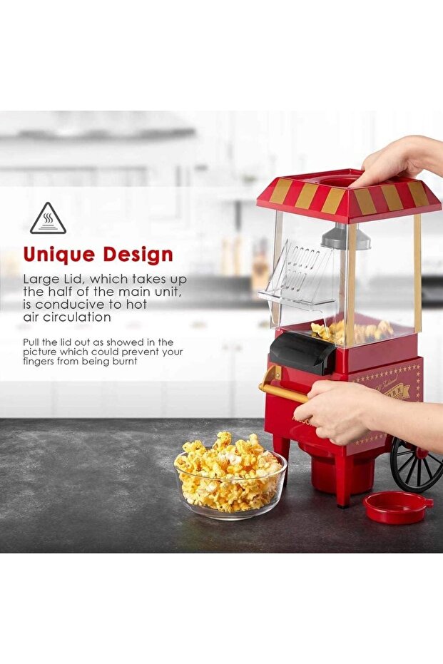Small Electric Carnival Popcorn Maker Retro Machine - 4