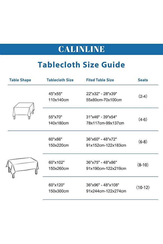 Calinline Christmas Rectangular Wipe Clean Tablecloth 110x140 cm - 5