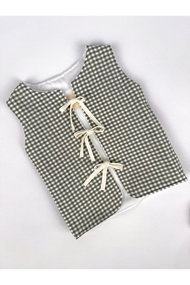 Yeşil pötikareli yelek - 2