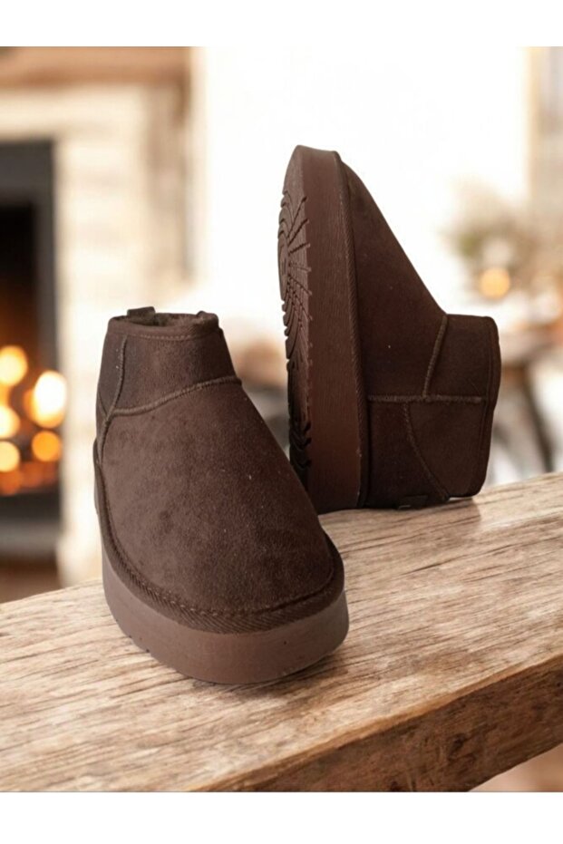 أحذية الجلد المدبوغ مع الفرو من الداخل - 3