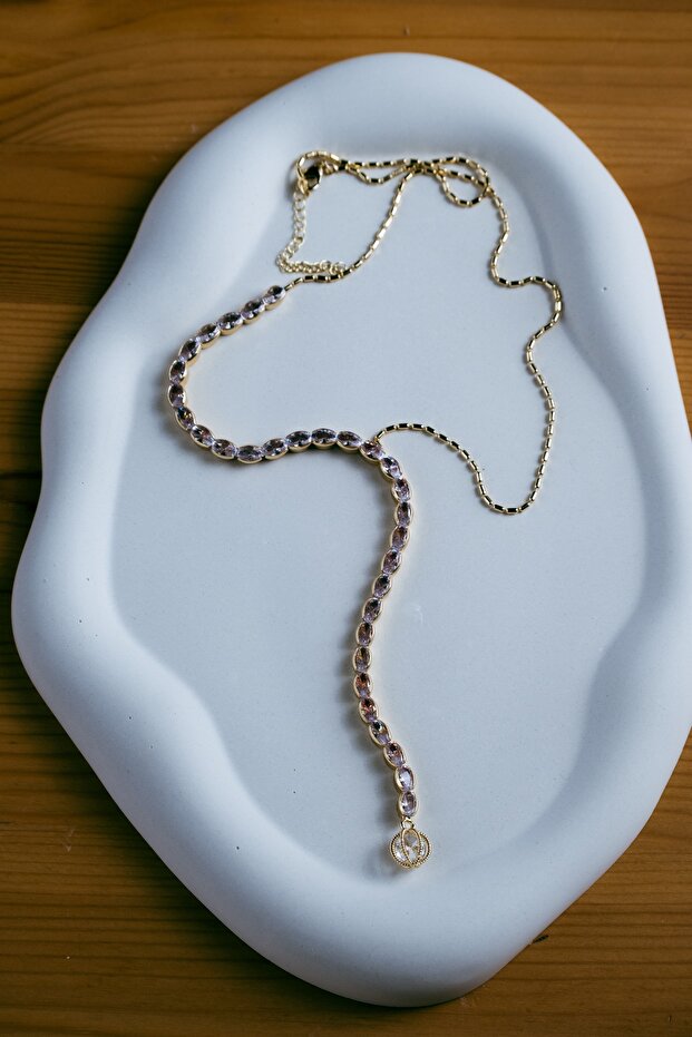 Stone Gold Color Low-Cut Necklace - Gift Necklace - Hla004