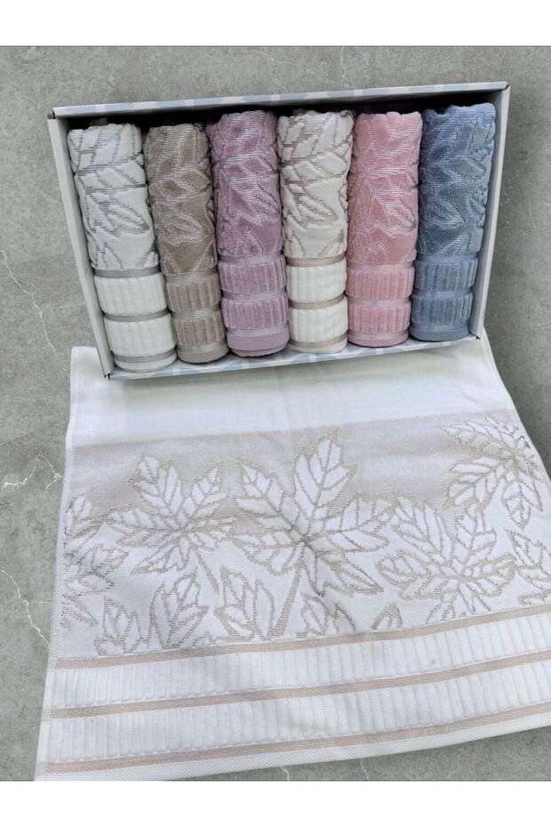 Dowery 6-Piece Boxed Towel Set 50X90 cm Hand Towel Towel Set