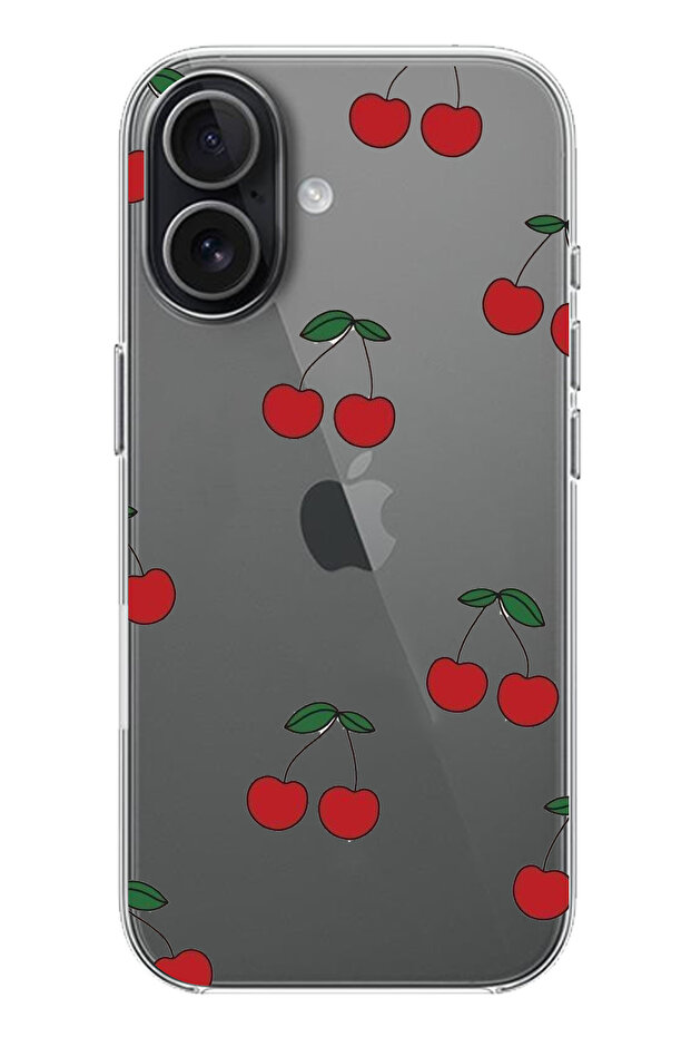 حافظة سيليكون متوافقة مع هاتف iPhone 17 بتصميم الكرز مطبوع - 1