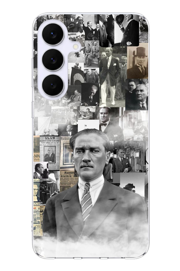 Samsung Galaxy S25 Fe Compatible Mustafa Kemal Atatürk Collage Printed Silicone Case