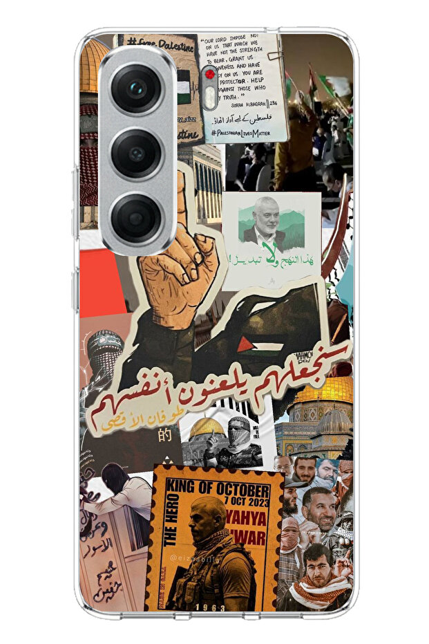 حافظة سيليكون متوافقة مع هاتف تكنو كامون 40 بتصميم فلسطين الحرة مطبوع - 1