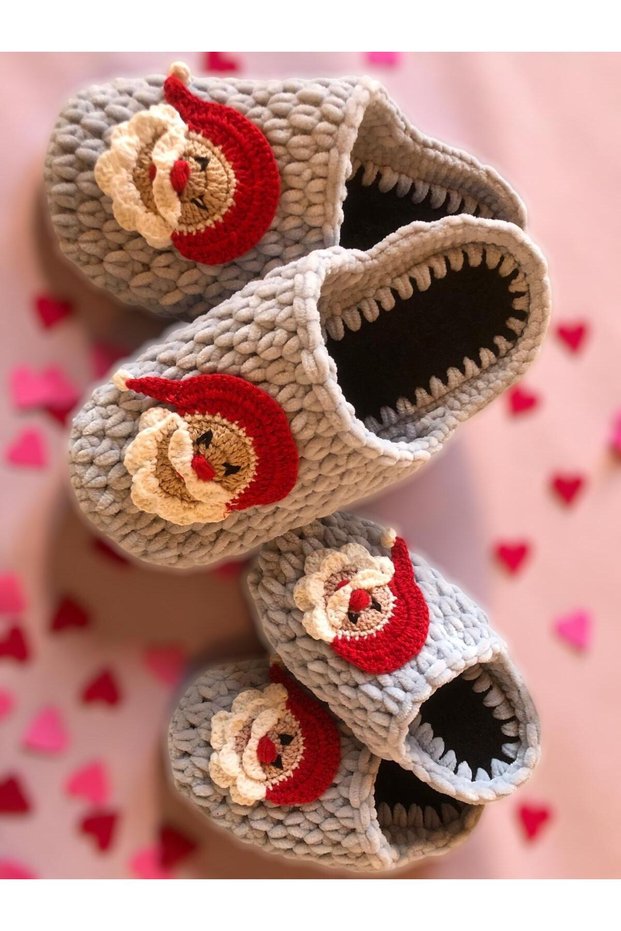 Hand-Knitted Mother and Child Home Slippers