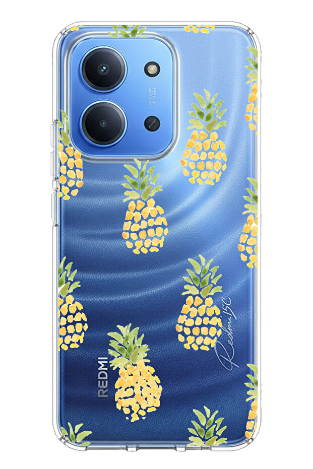 Redmi 15C Compatible Pineapple Design Printed Silicone Case - 1