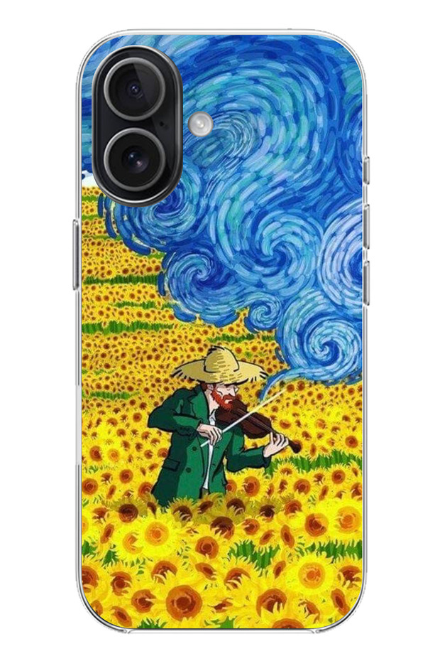iPhone 17 Compatible Van Gogh Violin Printed Silicone Case - 1
