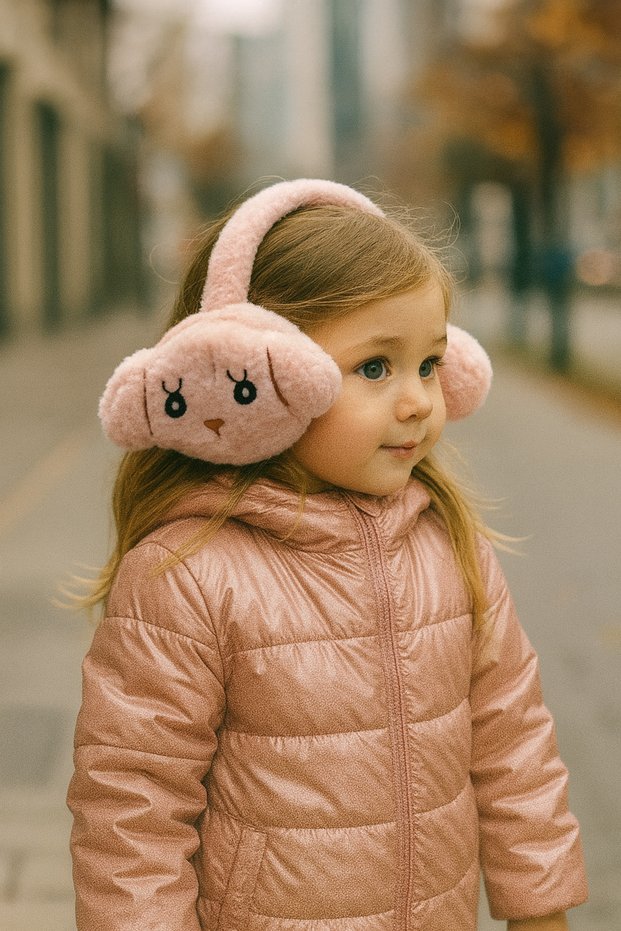 Girls' Plush Earmuffs - Ear Protection Beanie