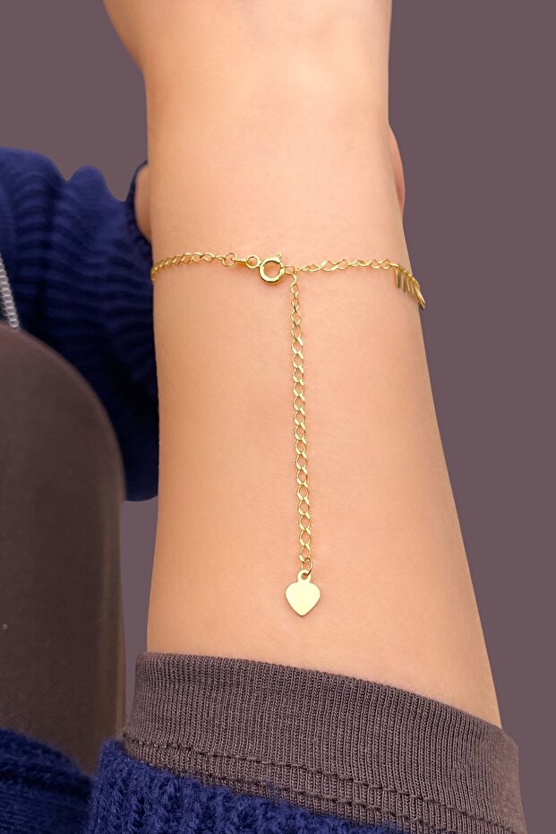 Plaka Pullu Altın Bileklik - 4