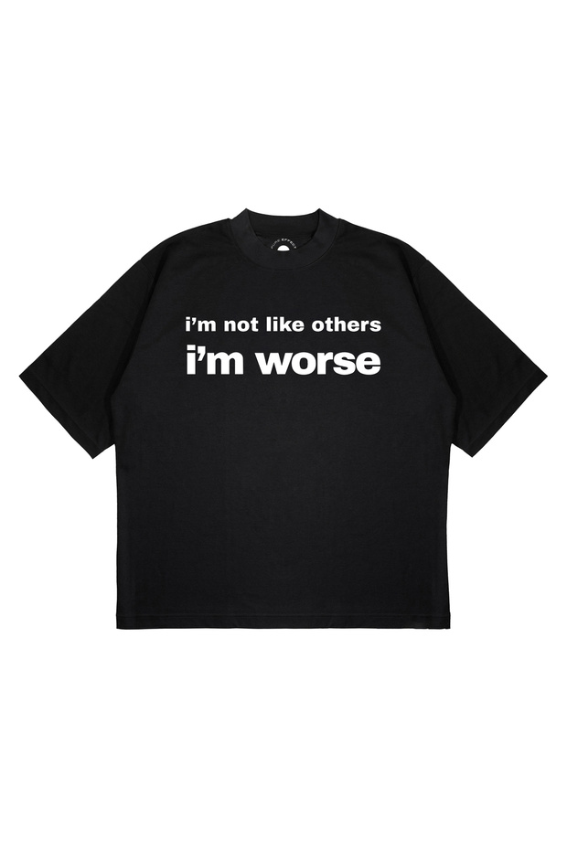 Unisex Oversized Im Worse Printed Boxy Fit Thick Fabric T-Shirt