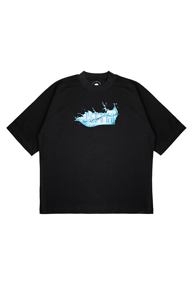 Unisex Oversized Kith Wave Printed Boxy Fit Thick Fabric T-Shirt