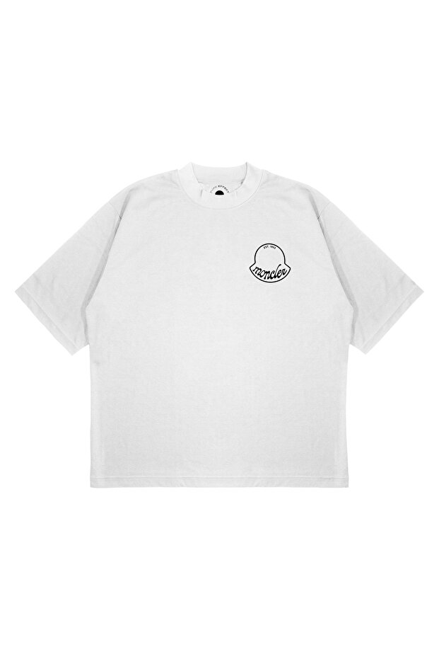 Unisex Oversized Basic Logo Printed Boxy Fit Thick Fabric T-Shirt