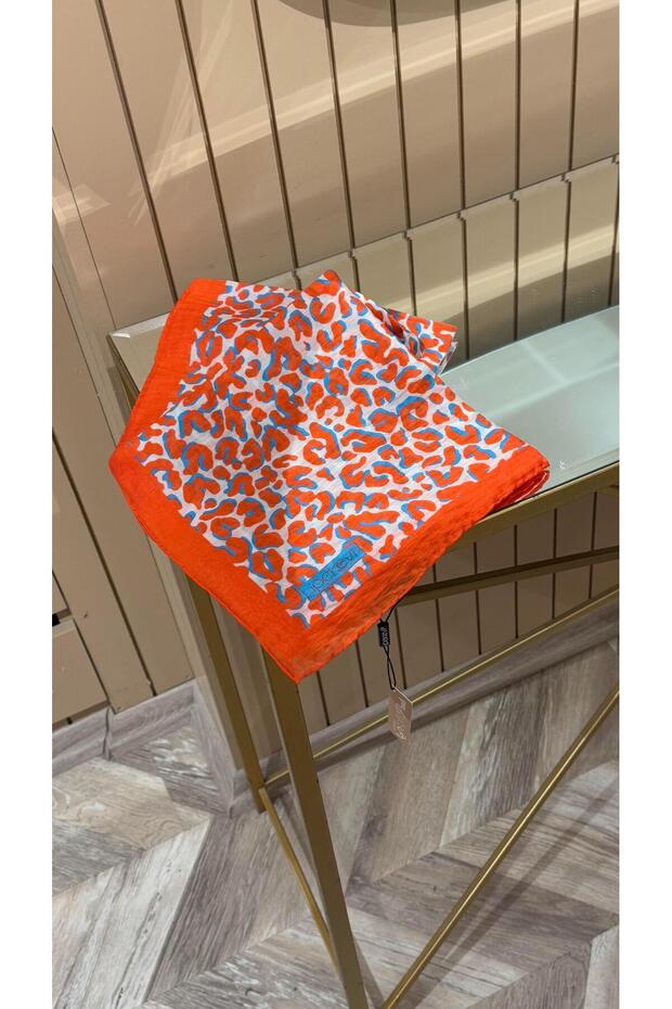 Patterned Tensel Scarf Orange - 1