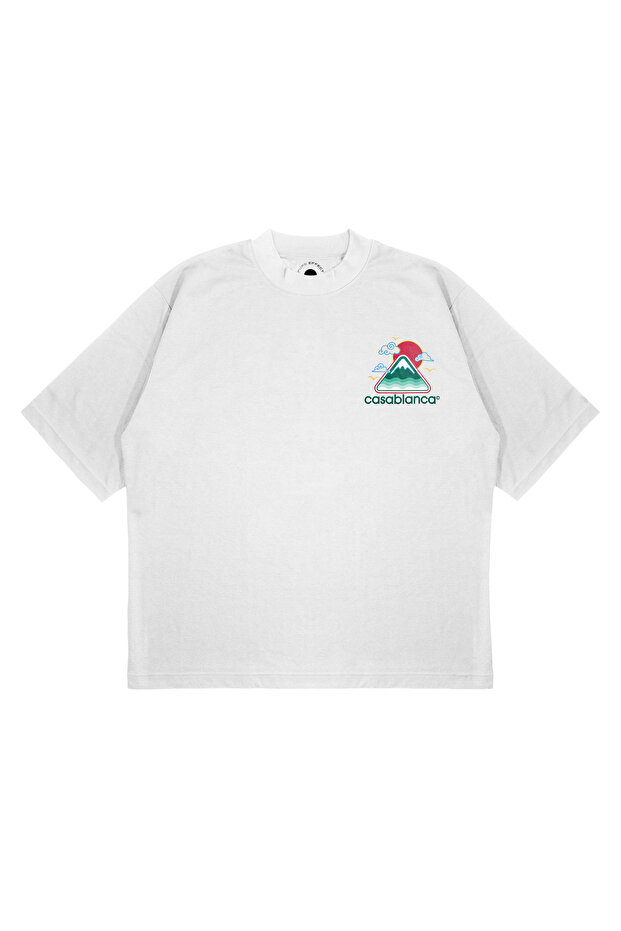 Unisex Oversize Casablanca Mountain Printed Boxy Fit Thick Fabric (240Gsm) T-Shirt