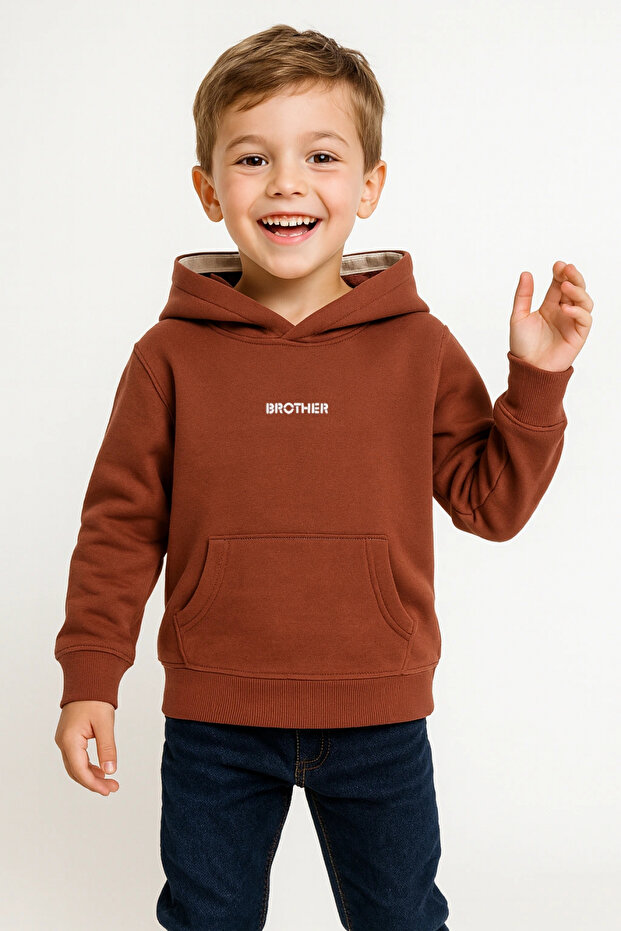 Boys' 100% Cotton Long Sleeve Hooded Printed Sweatshirt - Children's Clothing
