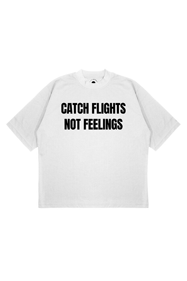 Unisex Oversized Catch Flight Printed Boxy Fit Thick Fabric T-Shirt