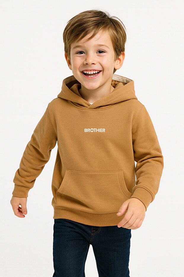 Boys' 100% Cotton Long Sleeve Hooded Printed Sweatshirt - Children's Clothing
