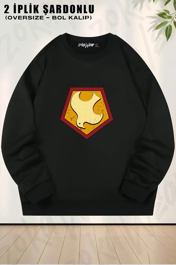 سويت شيرت Unisex Peacemaker Emblem مطبوع قصة فضفاضة برقبة دائرية