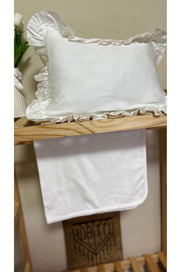 Pink Embroidered Baby Combed Cotton Blanket-Pillowcase