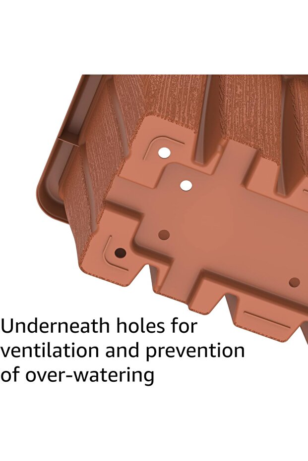 30" Cedargrain Rectangular Planter with Tray - 2