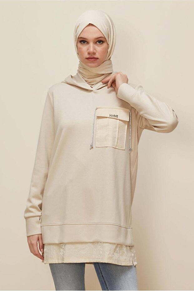 KAPÜŞONLU EŞOFMAN TUNİK 45920 - 2