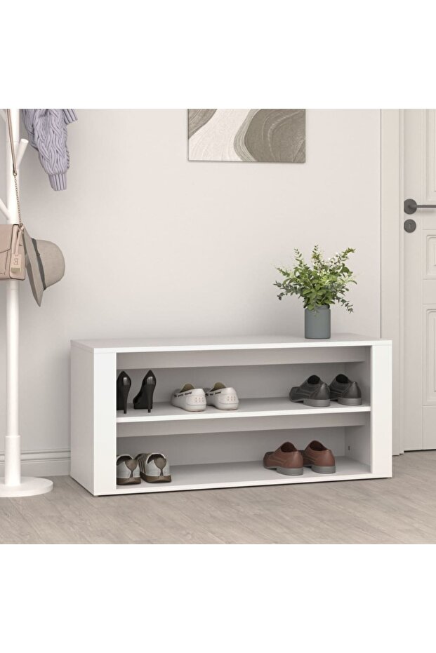 Shoe Rack White 100x35x45 cm Engineered Wood