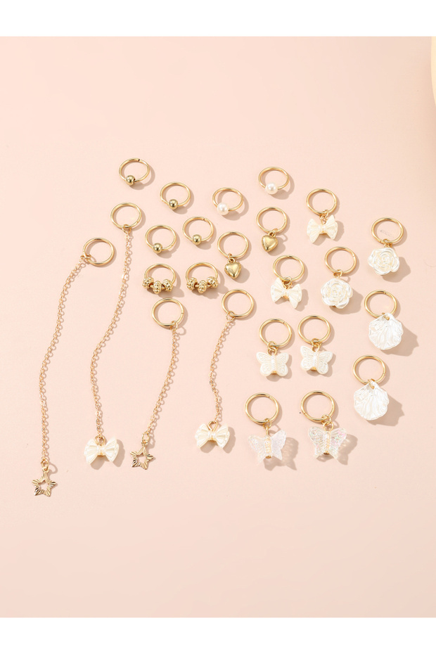 Set of 24 - Embellished Hair Rings