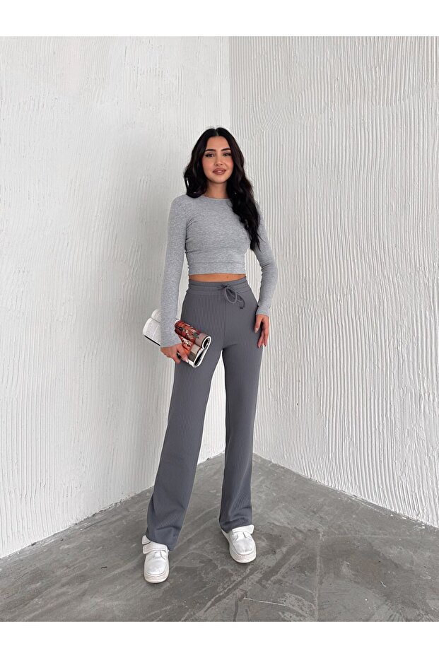Women Ribbed High Waist Pants