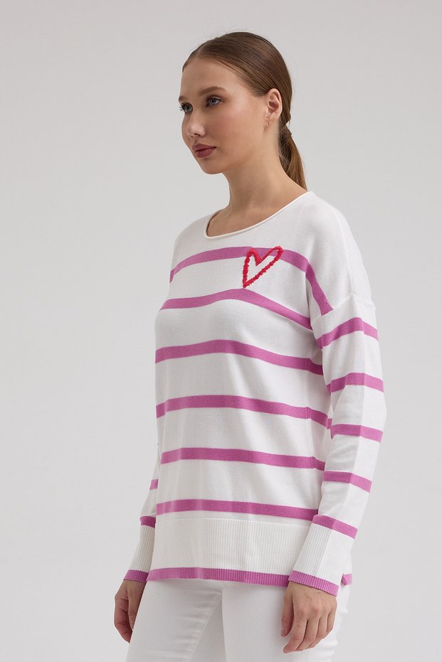 Striped Boat Neck Sleeveless Sweater