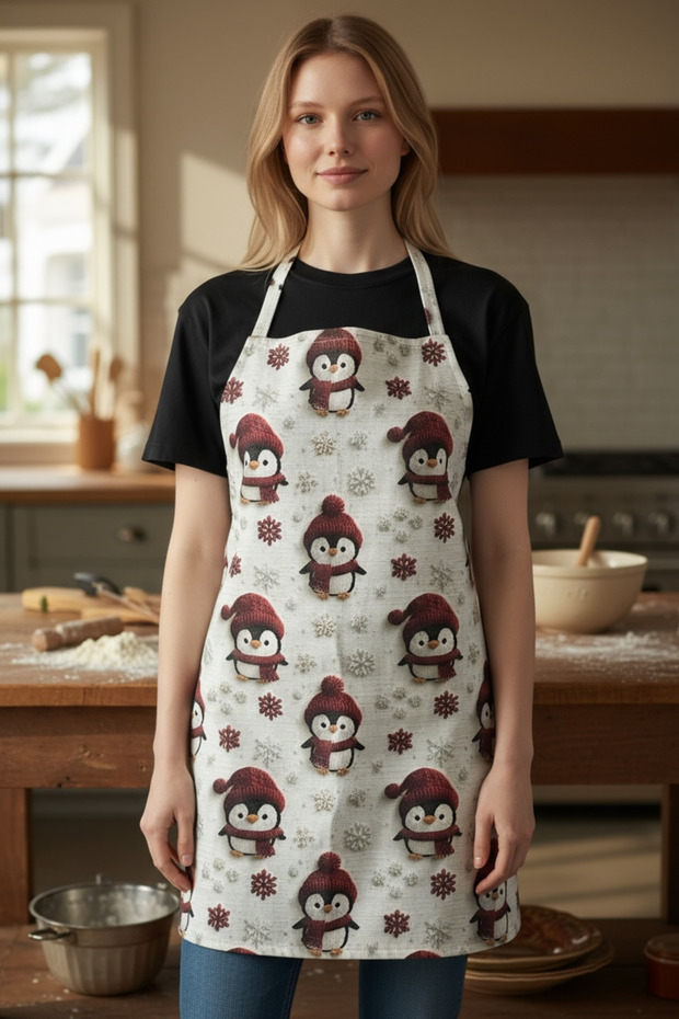 Unisex Kitchen Apron Chef Apron New Year Christmas Santa Claus