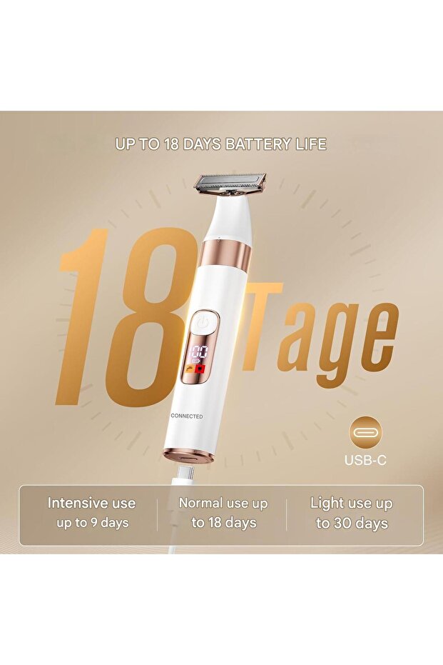 Electric shaver, 2 in 1 shaver with LED display, flexible head, 90 minutes of operating time - 3