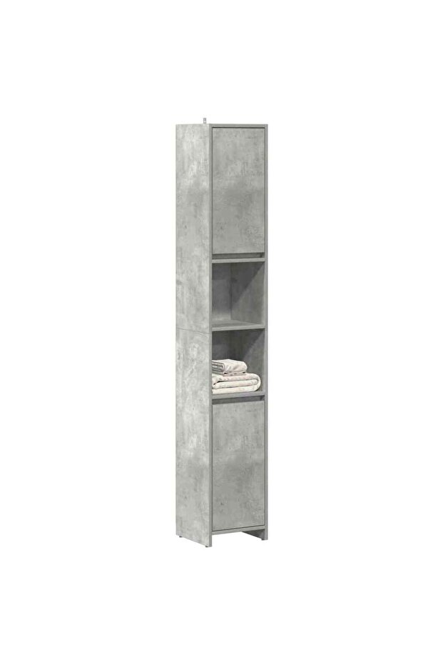 Bathroom Cabinet Concrete Grey 30x30x183.5 cm Engineered Wood