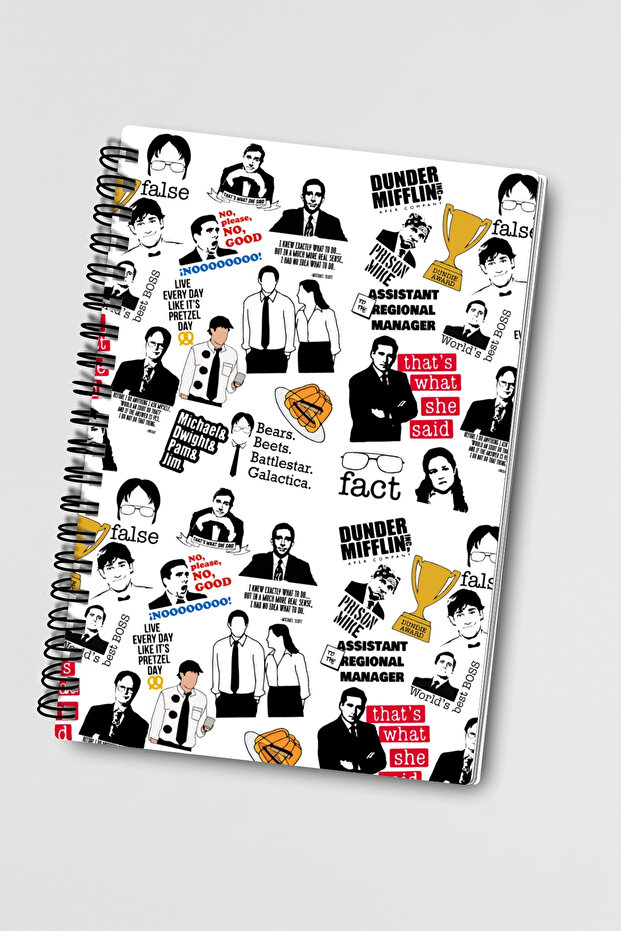 دفتر ملاحظات A5 بدون خطوط بتصميم The Office - مايكل سكوت، دويت، جيم، بام