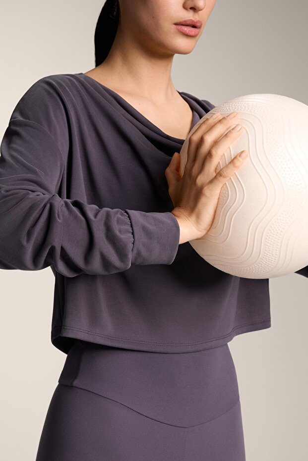 Drape yaka modal tişört - 5