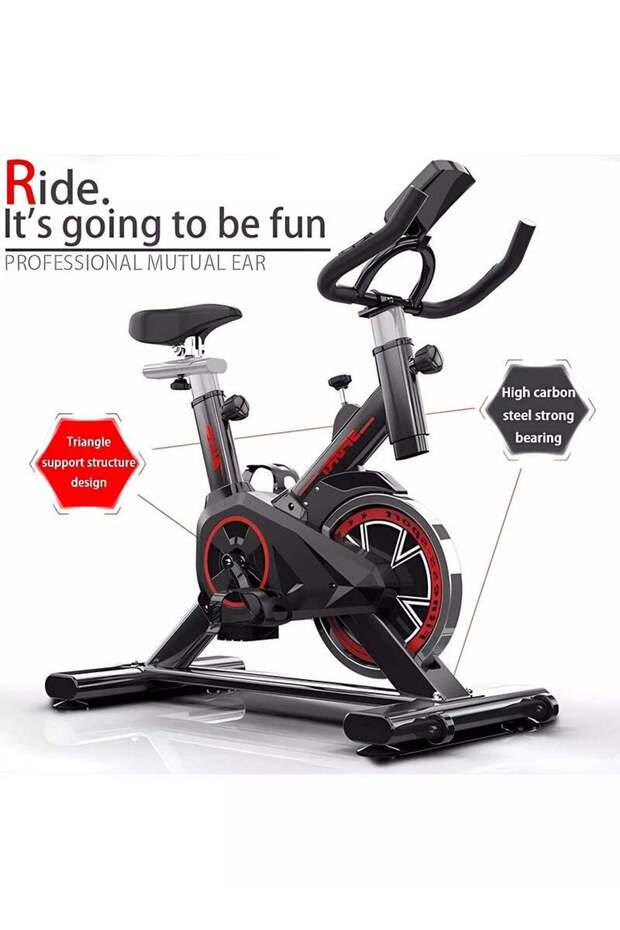 Exercise Bike, Cycle Bike with Comfortable Seat Cushion, Digital Display with Pulse, IPad Holder - 5