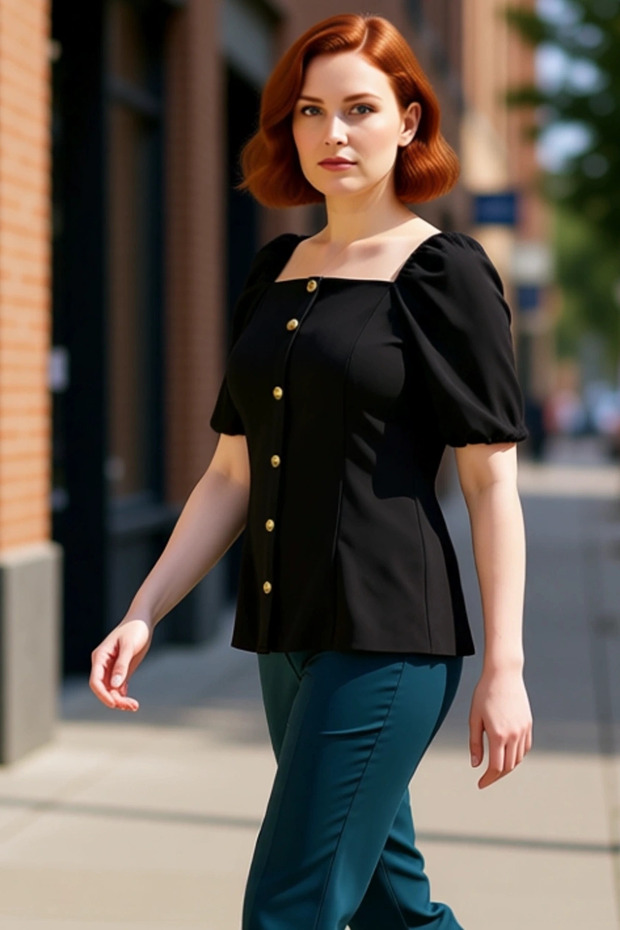Women's Square Neck Balloon Sleeve Blouse Comfortable and Stylish Choice Quality Stylish Comfortable Modern