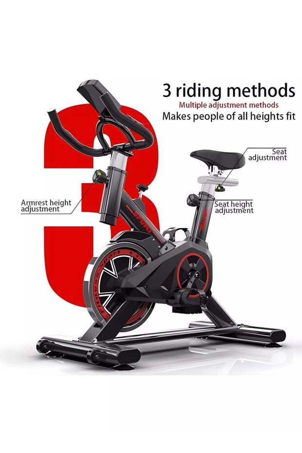 Exercise Bike, Cycle Bike with Comfortable Seat Cushion, Digital Display with Pulse, IPad Holder - 4